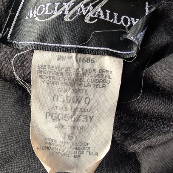 Vintage Molly Malloy Black Velvet Dress 16 Whimsigoth Coquette Rosette Goth - Picture 7 of 7